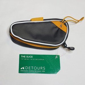Detours The Slice Bike Top Tube Bag Gray and Yellow w Minor Scratch